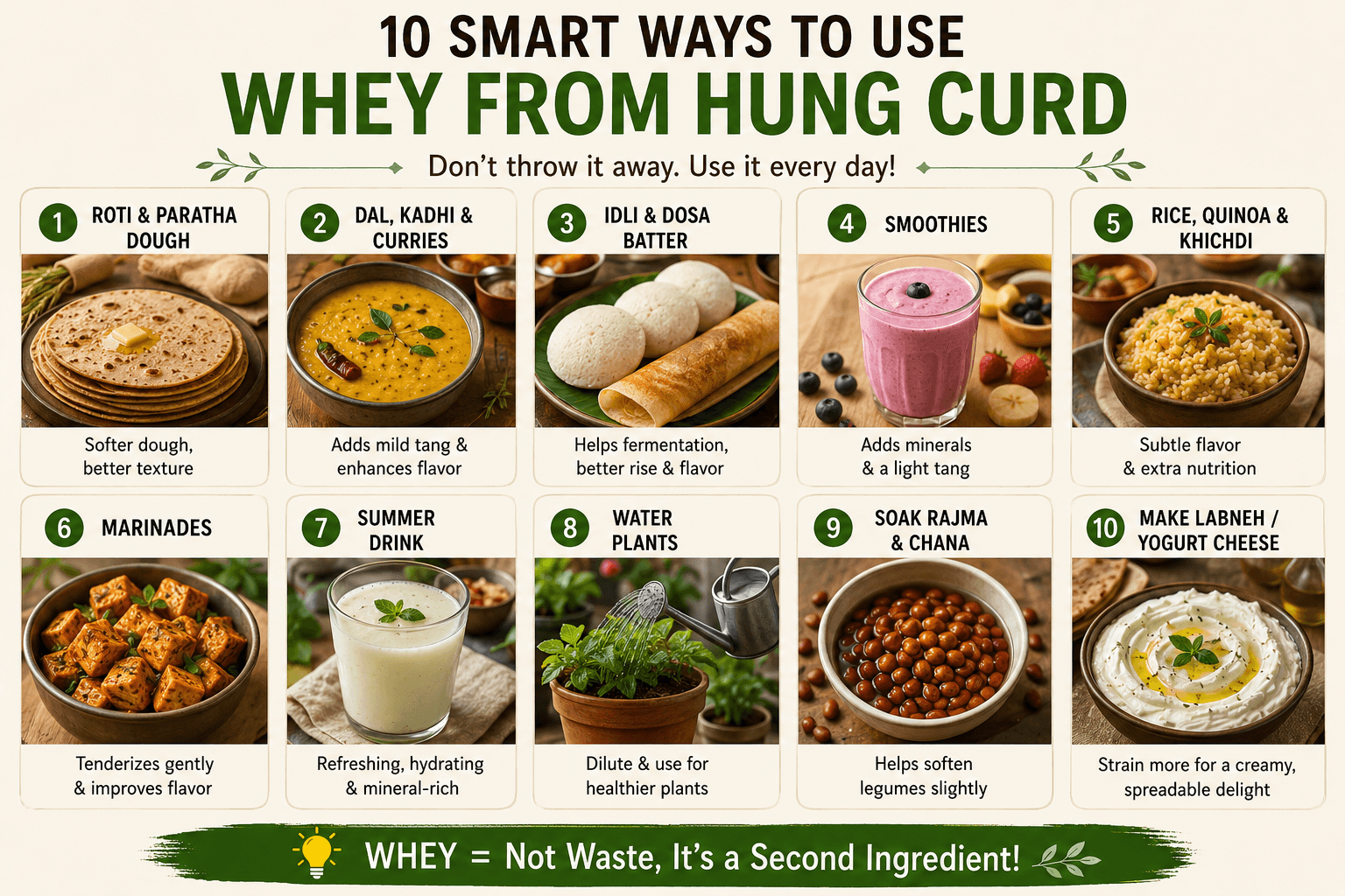 What to Do With Whey From Hung Curd — 10 Smart Ways to Use It Instead of Throwing It Away